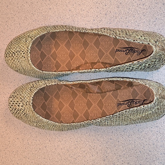 Lucky Brand Genuine Leather Emmie Flats in Mint Green Snakeskin - Picture 2 of 9